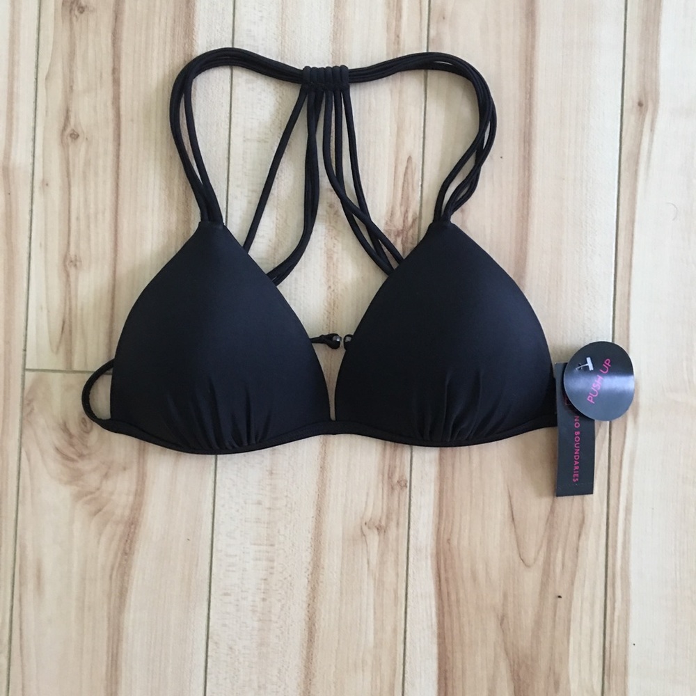 Black bikini swim top